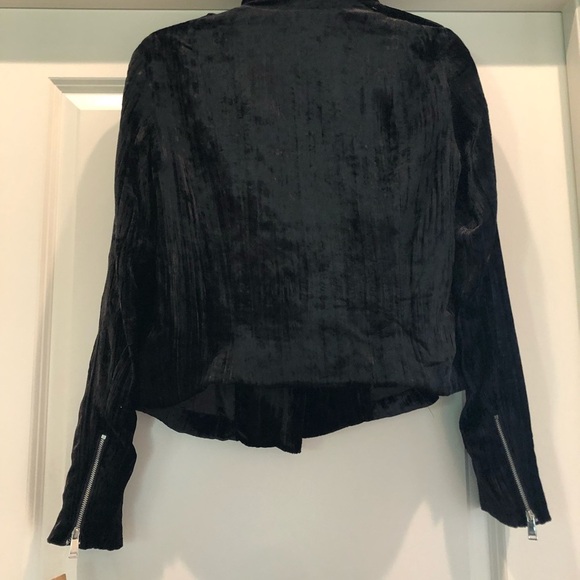 Rachel by Rachel Roy Black Velvet Motorcycle Jacket NWT size -M - Picture 8 of 10